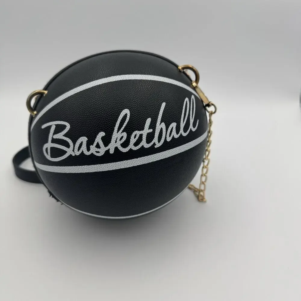 Basketball Shoulder Women Messenger Bag Purse Tote Mini Crossbody Round Handbag - Picture 2 of 6